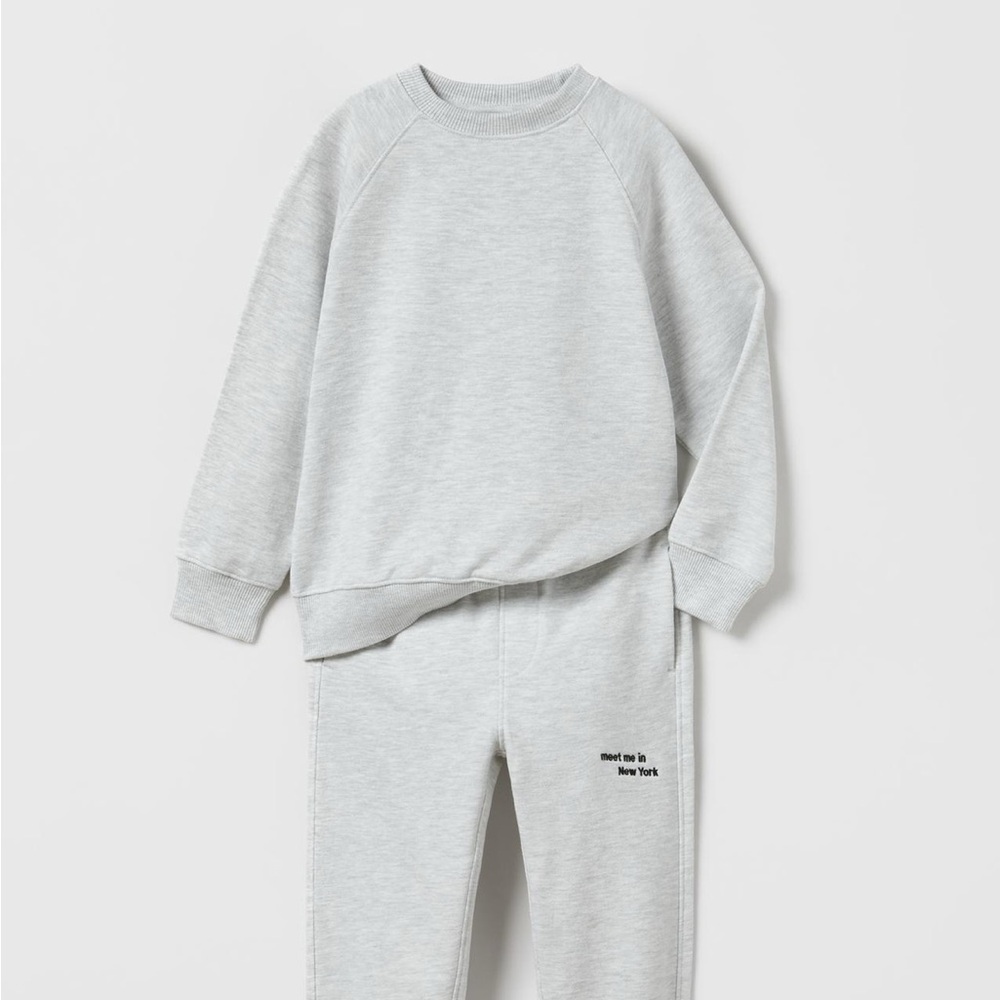 SET! BOYS ZARA EMROIDERED RAGLAN SWEATSUIT SZ 14